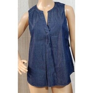 Dip Sleeveless Top For Womens Size XS Color Blue V-neck Lightweght